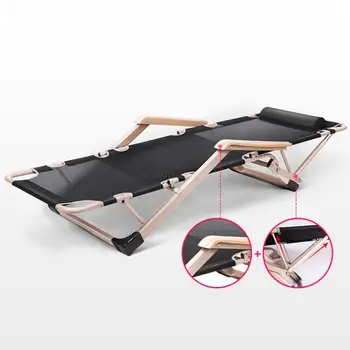 

Foldable Camping Bed/Cot Strong Meatal Folding Lounger Heavy Duty Chaise Lounge for Beach Home Office Noon Break Rest Quick Nap