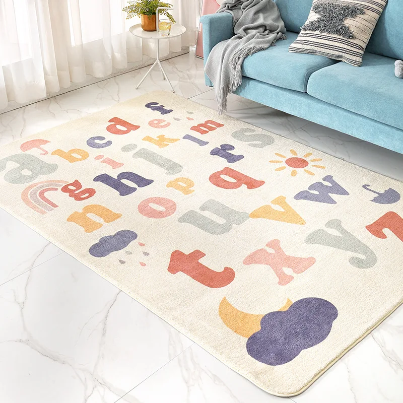 

Large Size Carpet Cartoon Living Room Carpet Long Hair Bedside Mat Blanket Coffee Table Rug Girl Room Bedroom Floor Non-slip Rug