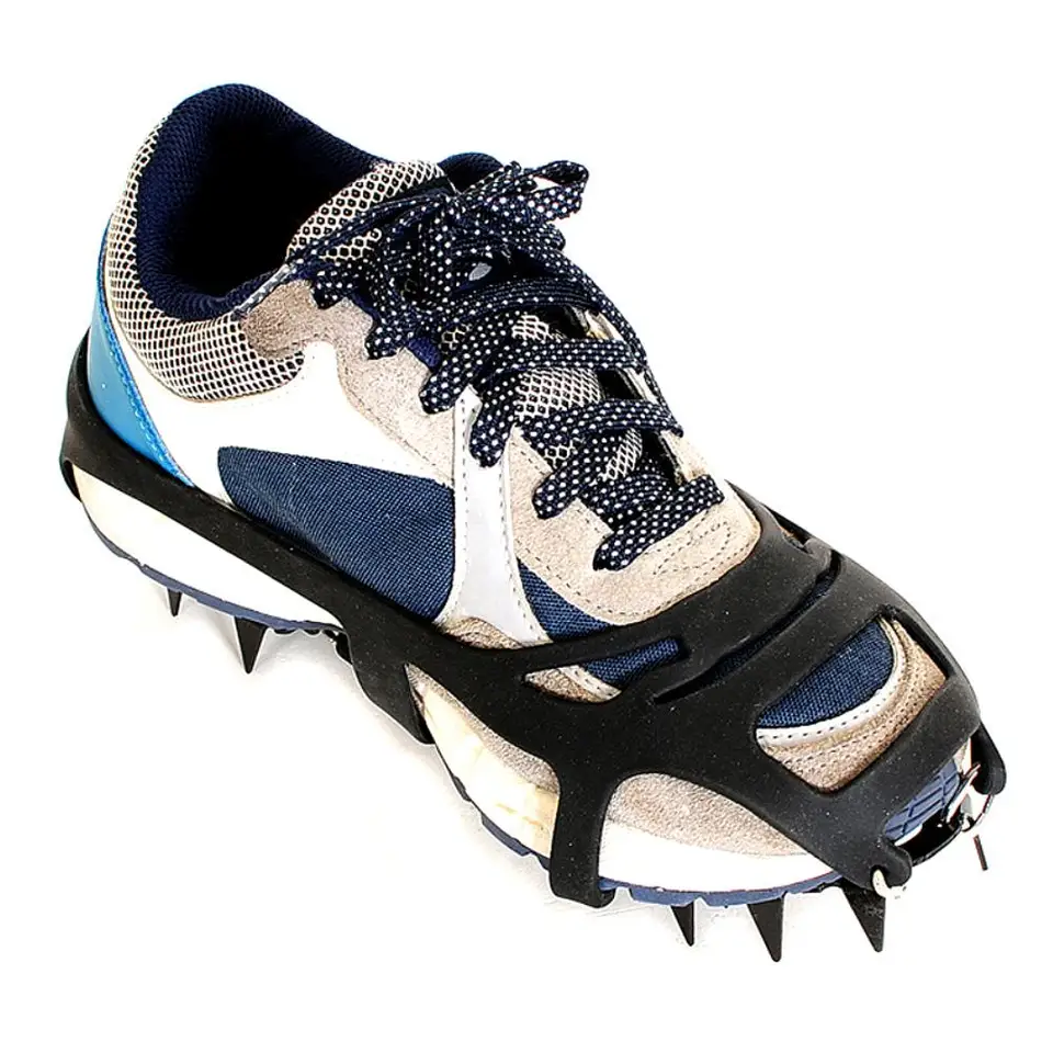 Crampons pour raquettes à neige – Crampons à glace en acier inoxydable | Crampons d'escalade réfléchissants avec 5 pointes pour la pêche et la randonnée