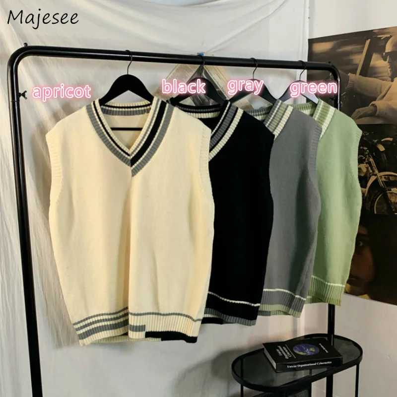 Hombres suéter chaleco nueva llegada Mens encogiéndose de prendas de vestir de Harajuku-Encuentro de pijo Casual diario coreano de moda Ulzzang punto acogedor