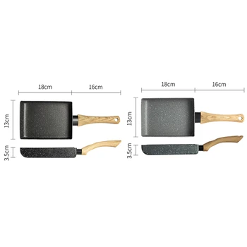

Frying Pan Taoyaki Omelette Black Non-Stick Pan Fry Egg Pan Pancake Kitchen Pot Only Use for Gas Cooker