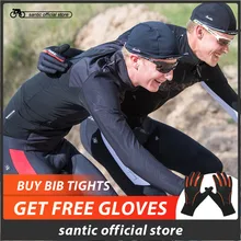 Мужские велосипедные штаны Santic, 4D подкладка, зимние штаны для велоспорта, теплые штаны для горного велосипеда, флисовые, Азиатский Размер, S-3XL, M7C04094