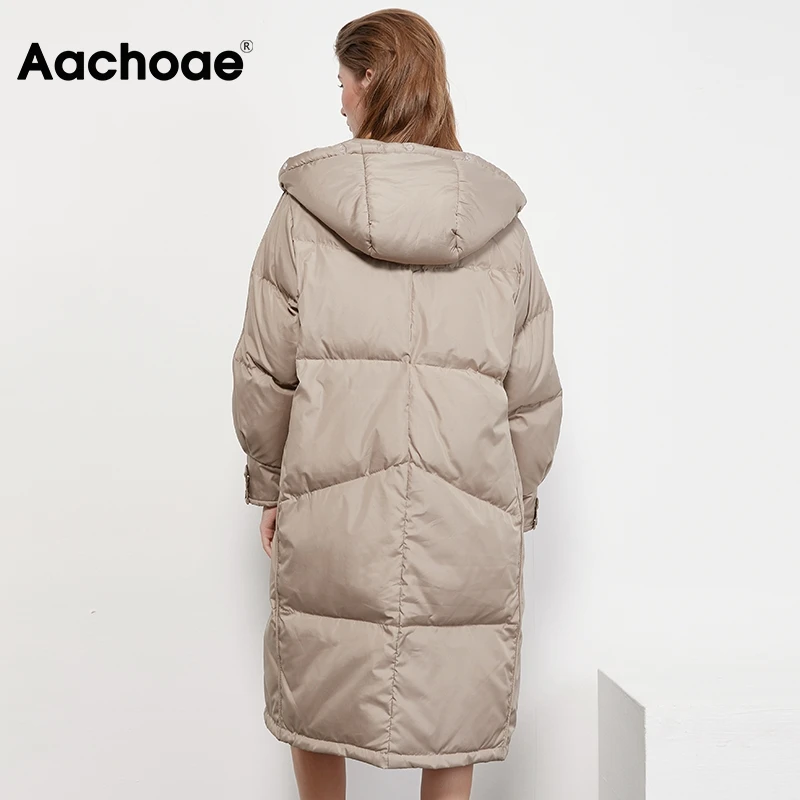 Aachoae Winter Women Coats 2020 Solid Color