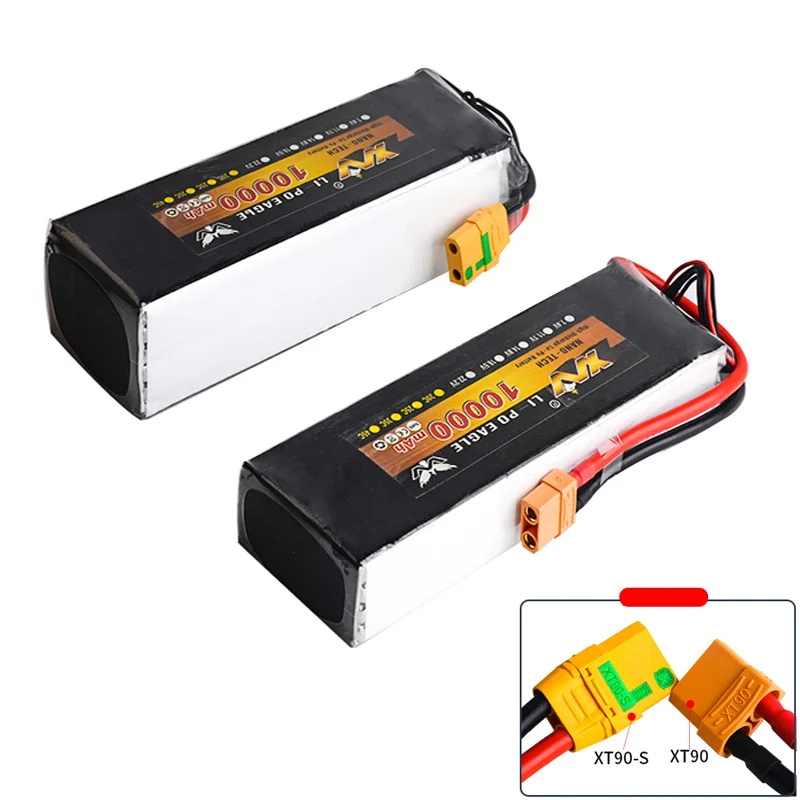 YW Lipo батарея 7,4 V 11,1 V 14,8 V 22,2 V 10000mAh 30C Max 35C XT60 вилка 2S 3S 4S 6S для Rc квадракоптер uav дроны, Радиоуправляемый вертолет