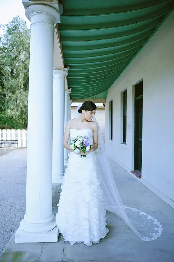 

Chapel Length 90"/ 230cm wedding veil 1 layer Lace white bridal veil