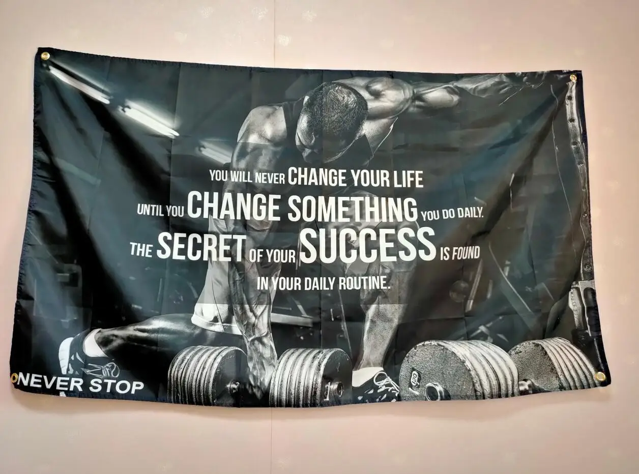 Gym Flag Size Motivation | Motivation Gym Banner | Bodybuilding Banner