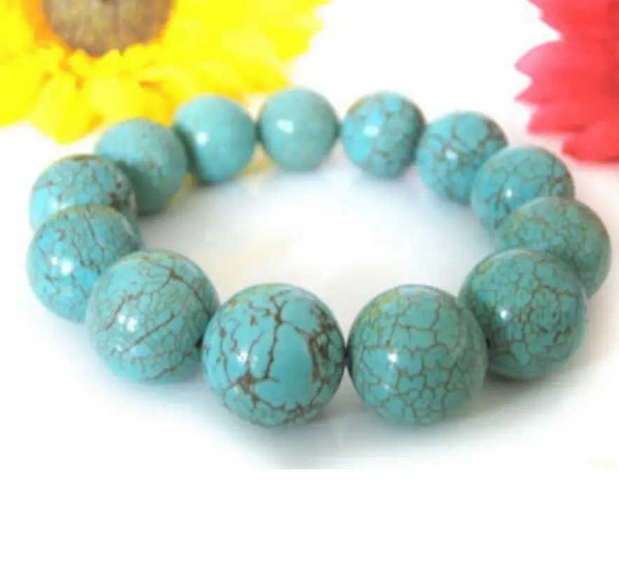 

New 7.5" Bracelet made of turquoise in ball form 10mm AAA