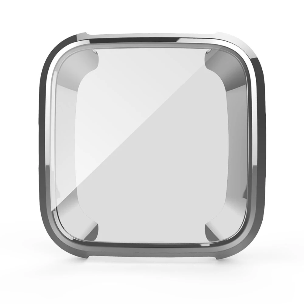 Silver Ультра-тонкий мягкий ТПУ чехол для Fitbit Versa полная Защита силиконовый чехол s Носимых устройств Smartwatch протектор - Цвет: Silver