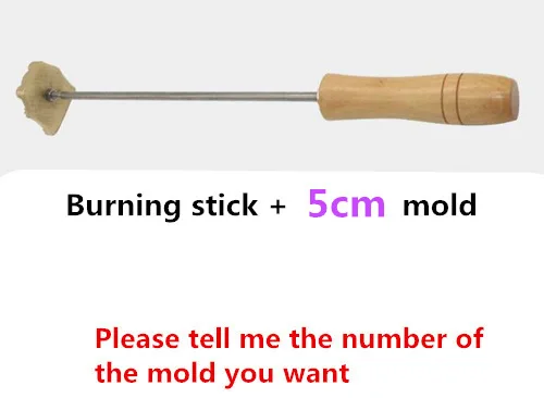 5cm with A handle 1 комплект на заказ огненная палочка+ медная форма горячего тиснения пресс печать логотипа штамповочная машина для торта тиснение кожи брэндинг - Цвет: 5cm with A handle