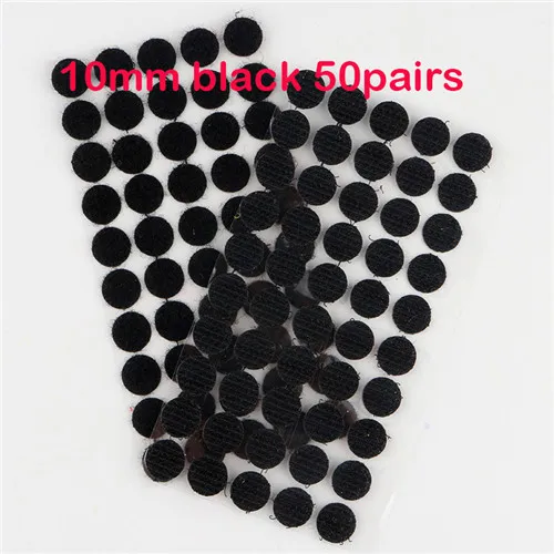 Black 10mm 50pair Self Adhesive Fastener Tape Dots 10/15/20/25/30mm Velcros Adhesive Magic Tape White Black Round Hook Loop Boob Tape Strong Glue - Цвет: Black 10mm 50pair