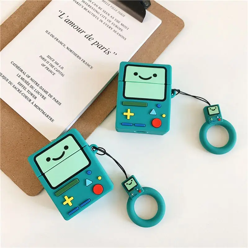 Silicone Protective Case Game Console Pattern Cover with Lanyard for Airpods 1/2