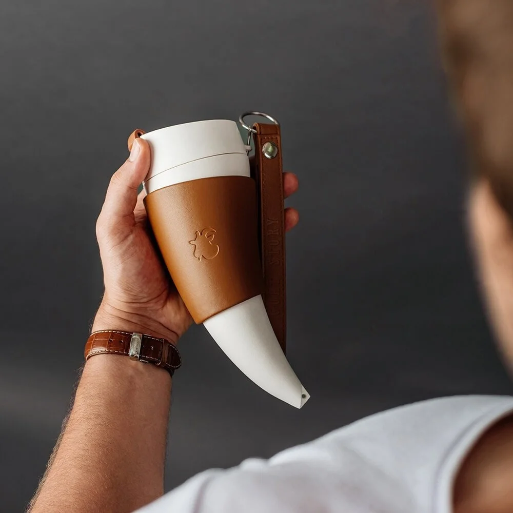 Horn shaped Coffee/tea Mug 230ml Stainless Steel Vacuum Thermos hip Flask