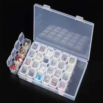 

100PCS Clear Plastic 28 Slots Empty Storage Box