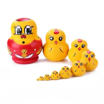 

10pcs Wooden Russian Matryoshka Dolls DIY Craft Nesting Doll for Kids Gift