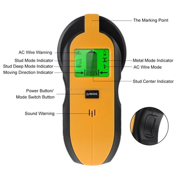 

Wall Stud Finder 4 in 1 Stud Finder Wall Scanner Center Detector for AC Wire, Metal, Studs, Deep S21 19 Dropship