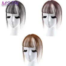 MSTN воздушные челки черные коричневые 3D челки с рогами высокая температура синтез невидимый бесшовный зажим для наращивания волос для девочек