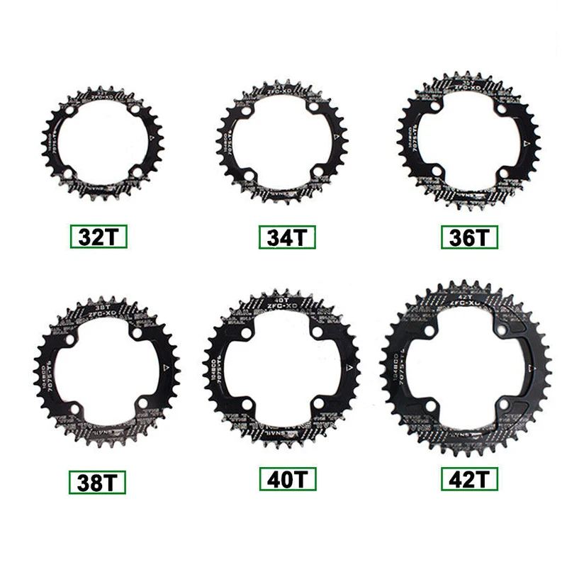Улитка MTB цепь 104BCD узкая широкая односкоростная Горная дорога велосипед овальная цепь кольцо шатун 7075 велосипедная цепь колеса 32 T-42 T