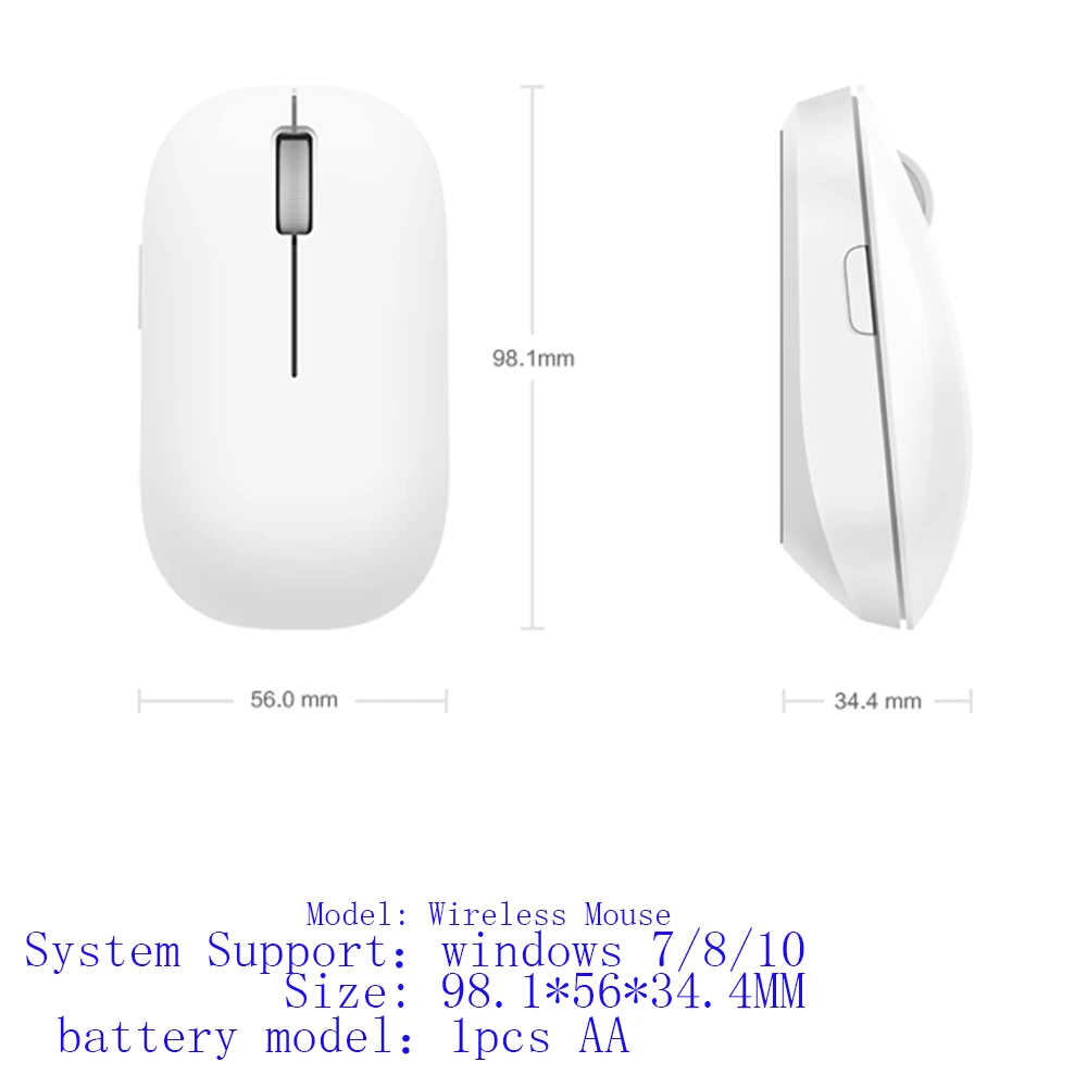 Оригинальная беспроводная мышь Xiao mi, 2,4 ГГц, универсальная мышь Ga mi ng, Xiaomi mi, mi ni, портативная мышь для Xiaomi mi, pad, Windows - Цвет: white