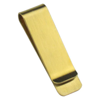 

NEW-2pc Money Clip Stainless Steel Matt-golden Finish in gift box