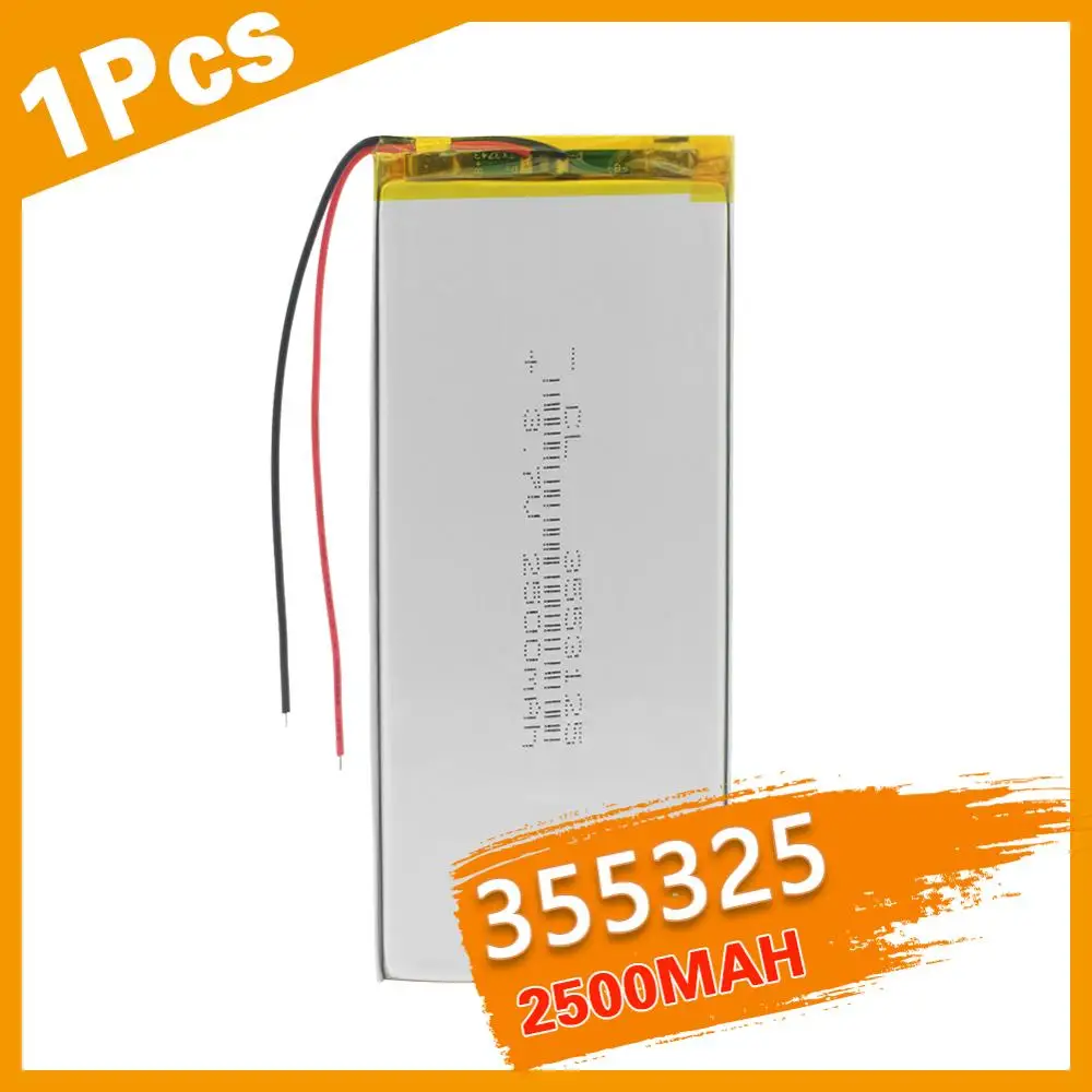 

Rechargeable Li-ion Cell 3.7V polymer lithium battery 3553125 2500mah With PCB For DVD Tablet GPS PSP PDA Electric Toys