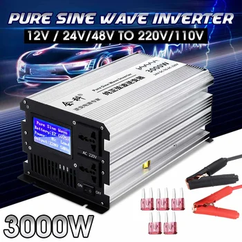 

Inverter pure sine wave 1500W 3000W Peaks 12v/24v/48v to AC110v/ 220v LCD display Inverter power supply