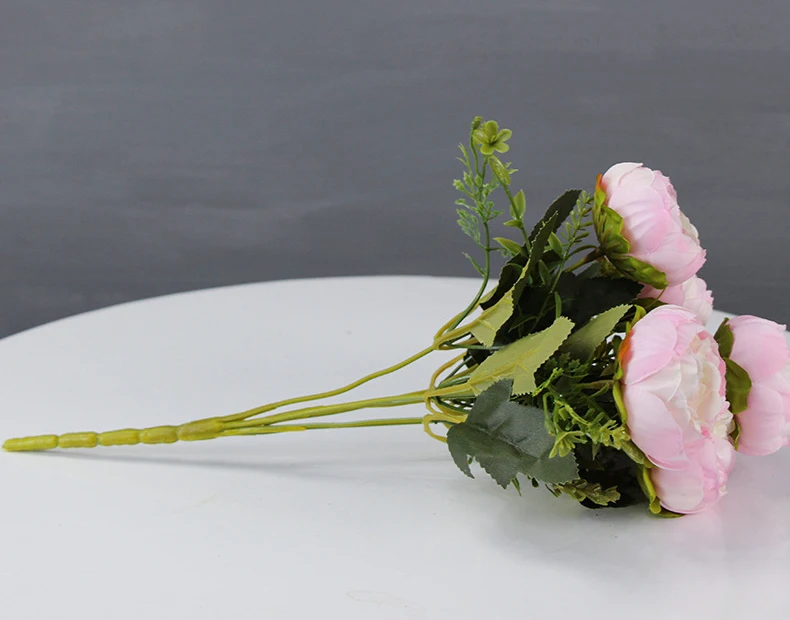 JAROWN 6 Heads Peony Bouquet Peonies Artificial Silk Flowers Wedding Home Decoration Fake Rose Flower Birthday Party Decor (10)