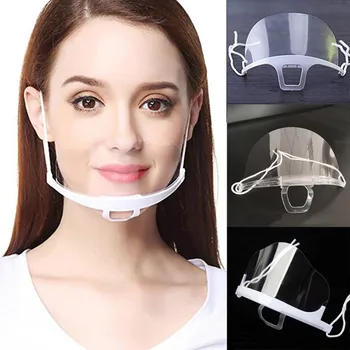 

10 Pcs Work Wear Men Women Transparent Plastic Mask Chef Kitchen Service Masks Face