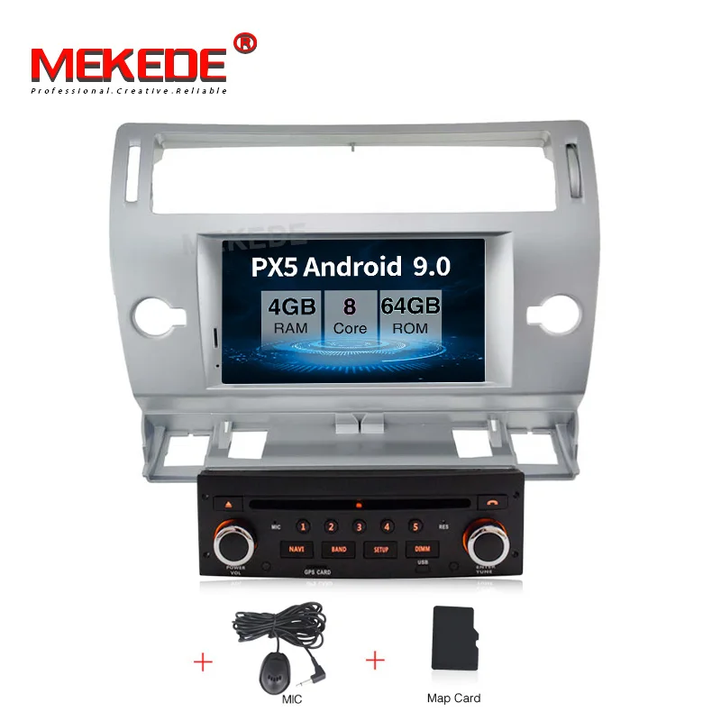 PX5 4G+ 64G1 Din Android 9,0 автомобильный dvd-плеер для Citroen C4 Quatre Triumph wifi gps Радио 2G ram сенсорный экран gps радио Wi-Fi карта - Цвет: 64G CAR DVD