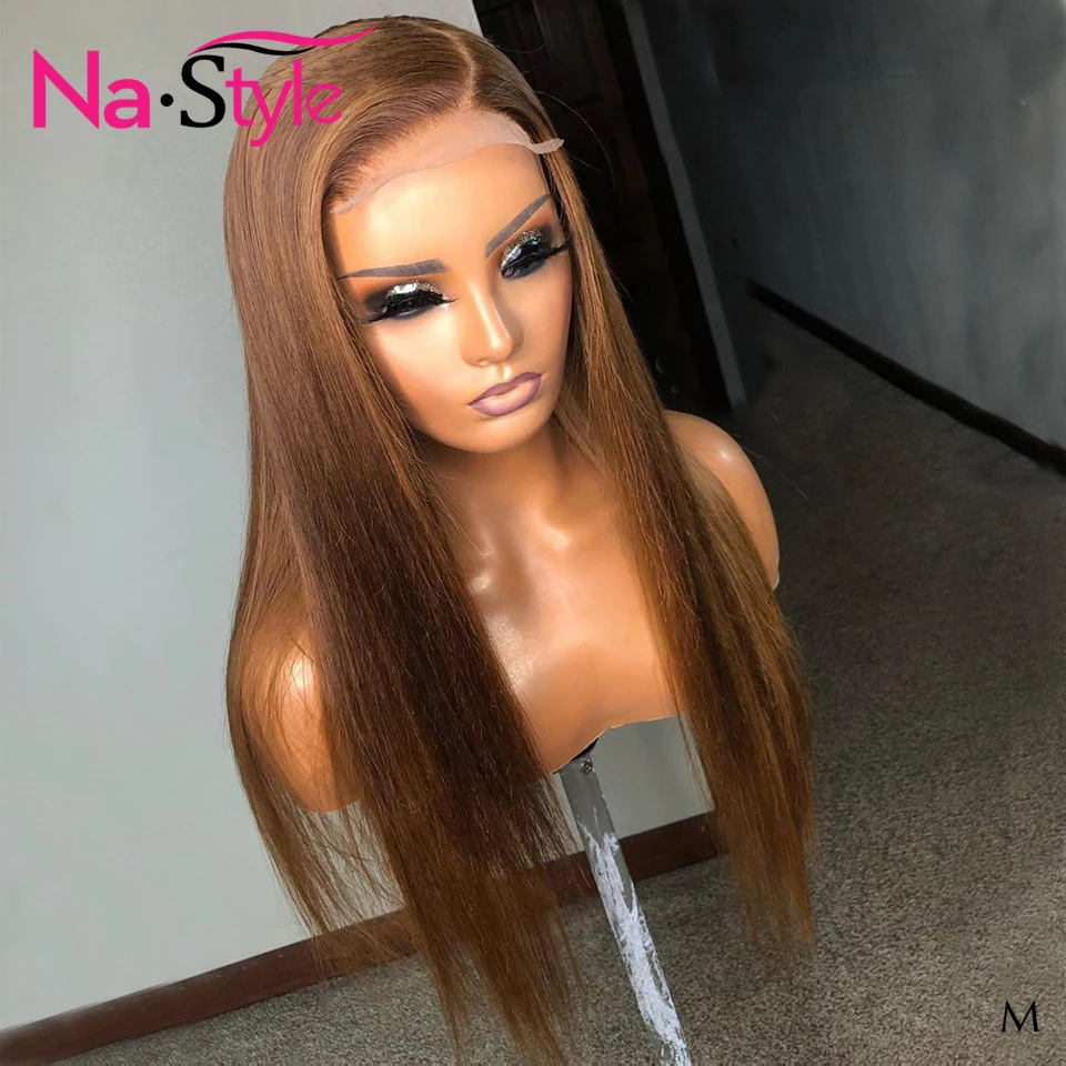 

Honey Brown Lace Front Wig For Black Women 13x6 Colored Straight Lace Front Wig Pre Plucked Baby Hair Natural Hairline 150 Remy