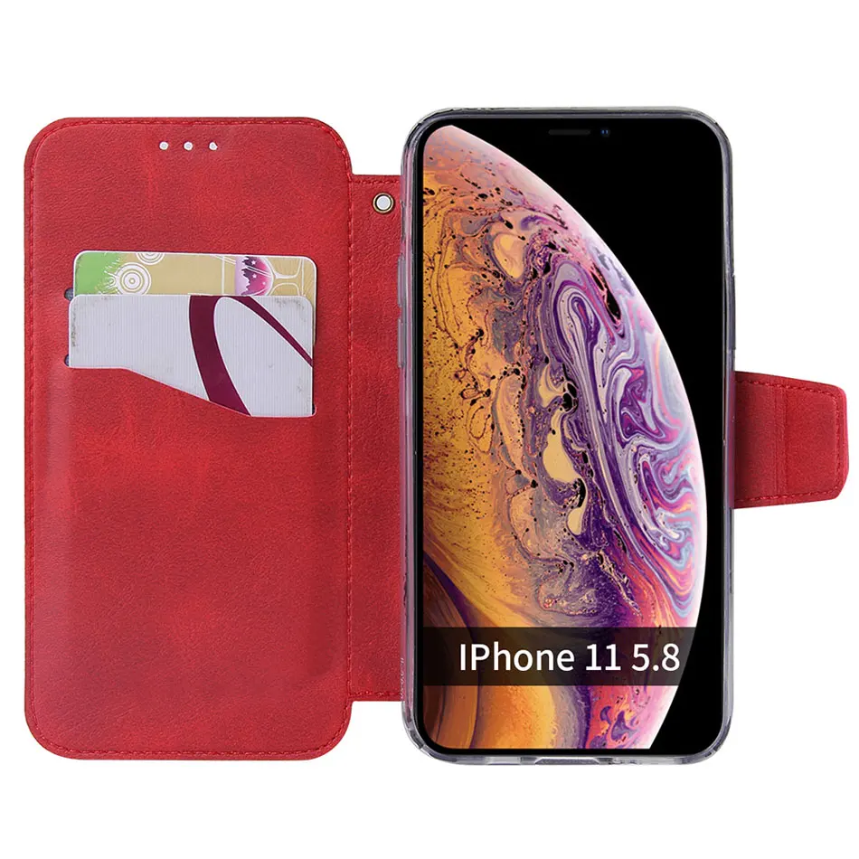 Кожаный флип-чехол для iphone 11, чехол-кошелек, деловой кожаный чехол-книжка для iphone XS Max, XR, X, 6, 7, 8 Plus, чехол для телефона+ мягкая рамка