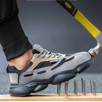 

Dropshipping Men Women Work Shoes Steel Toecap Safety Boots European Standard Anti-smash Anti-puncture Sport Shoes Safety Shoes