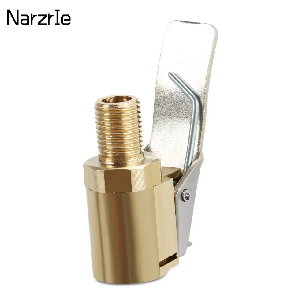 Car Auto Brass 8mm Tyre Wheel Tire Air Chuck Inflator Pump Valve Clip Clamp Connector Adapter Compressor Car Accessories 1PC