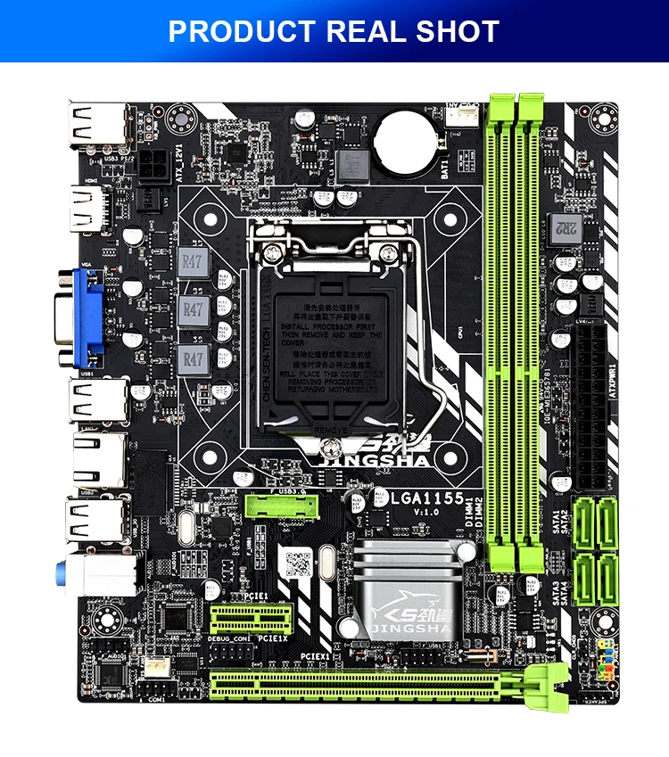 JINGSHA H61B LGA 1155 Intel H61 чипсет материнская плата SATA 2 Поддержка Intel core серии LGA 1155 процессор Настольный DDR3 1600 МГц Ram