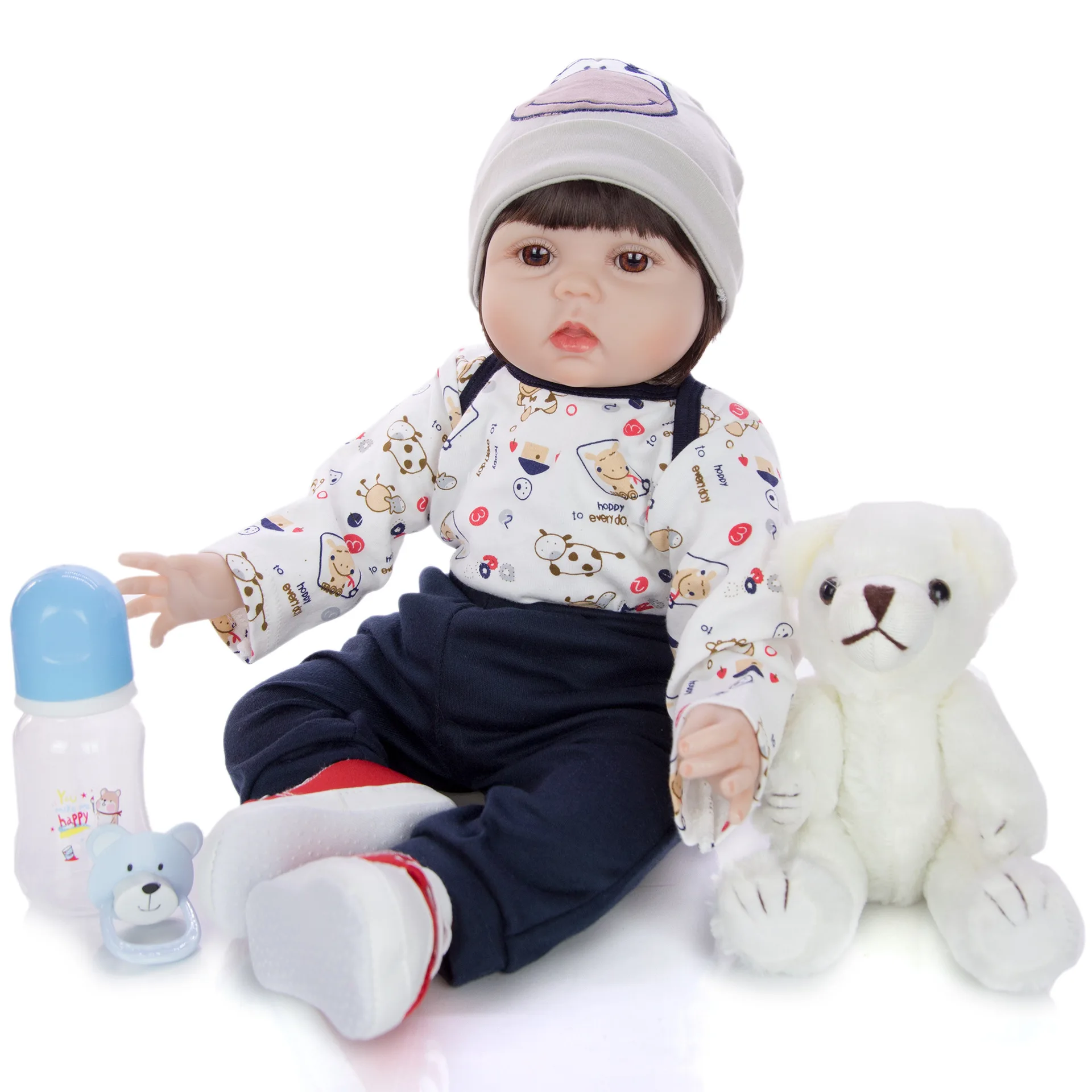 Boneca Bebe reborn Детские куклы-Новорожденные 55 см Силиконовые Детские куклы reborn игрушки для детей подарок npk кукла