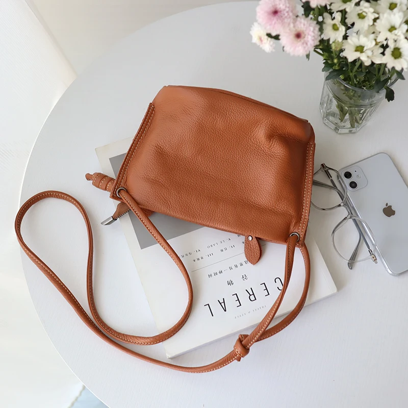 

Женская брендовая кожаная сумка-мешок Baotou в стиле ретро, легкая Роскошная универсальная модная сумка-мессенджер на одно плечо, Женская поясная сумка