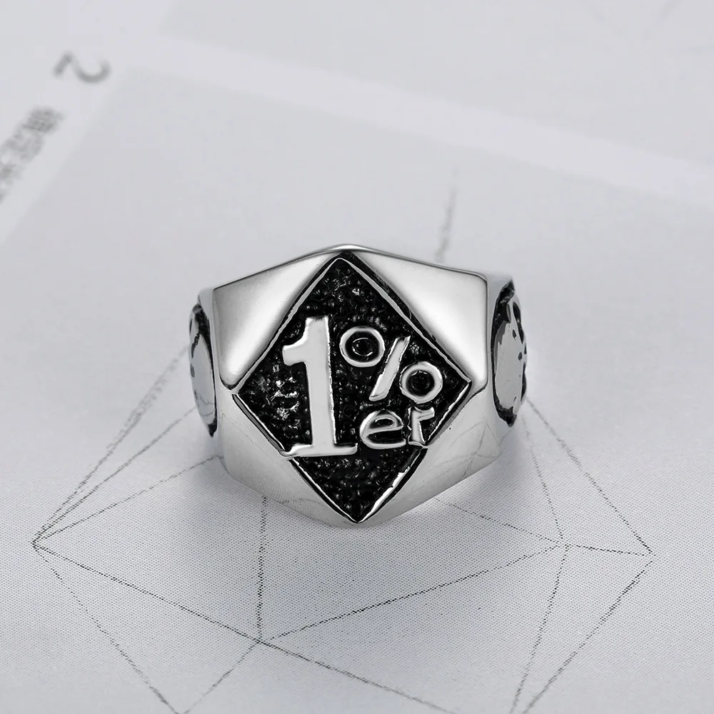 

In AliExpress Hot Selling 1% Er Stainless Steel Ring Skull Ring Titanium Steel Ring