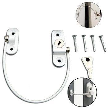 

Window Security Chain Lock Window Cable Lock Restrictor Multifunctional Window Lock Door Security Guard for Baby Safety 1Pcs
