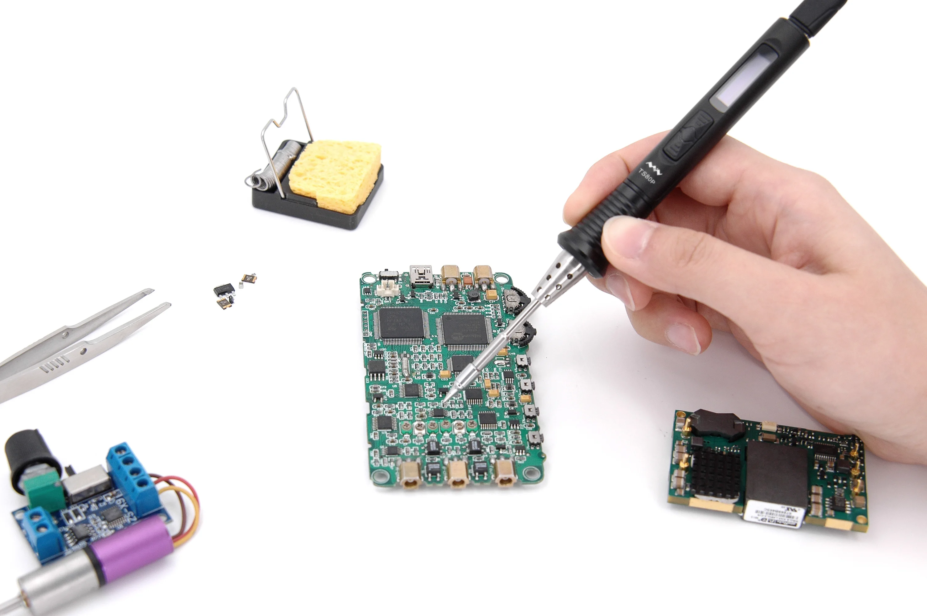 Мини TS80P цифровая паяльная станция QC3.0 USB Type C OLED программируемый интерфейс