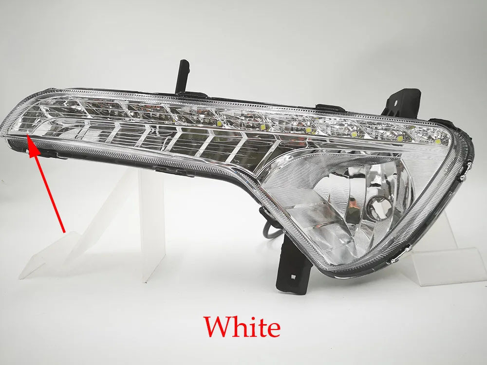 White Автомобильный Стайлинг для KIA Sportage 2010~ светодиодный DRL дневные ходовые огни дневной свет водонепроницаемый противотуманная фара - Цвет: White