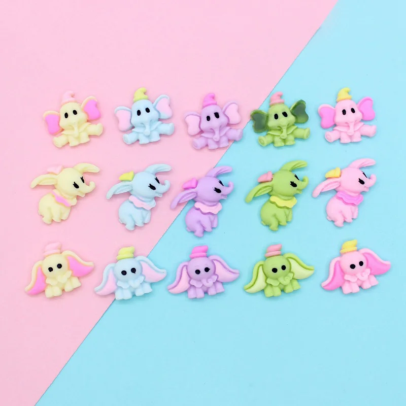 

20pcs/lot Kawaii Dumbo Resin Flatback Cabochon for Hair Bow Center Scrapbooking DIY Embellishment Phone Decoration Accessories
