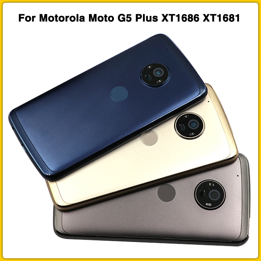 Задний Чехол G5 Plus для Motorola Moto G5 Plus XT1686 XT1681 XT1683 задняя крышка+ средняя рамка с объективом камеры