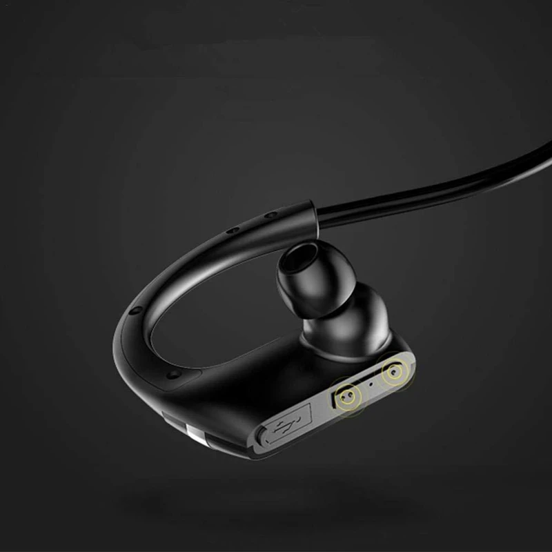 Беспроводные Bluetooth наушники спортивные наушники гарнитура автоматически складные катушки памяти выдвижные водонепроницаемые наушники-черный