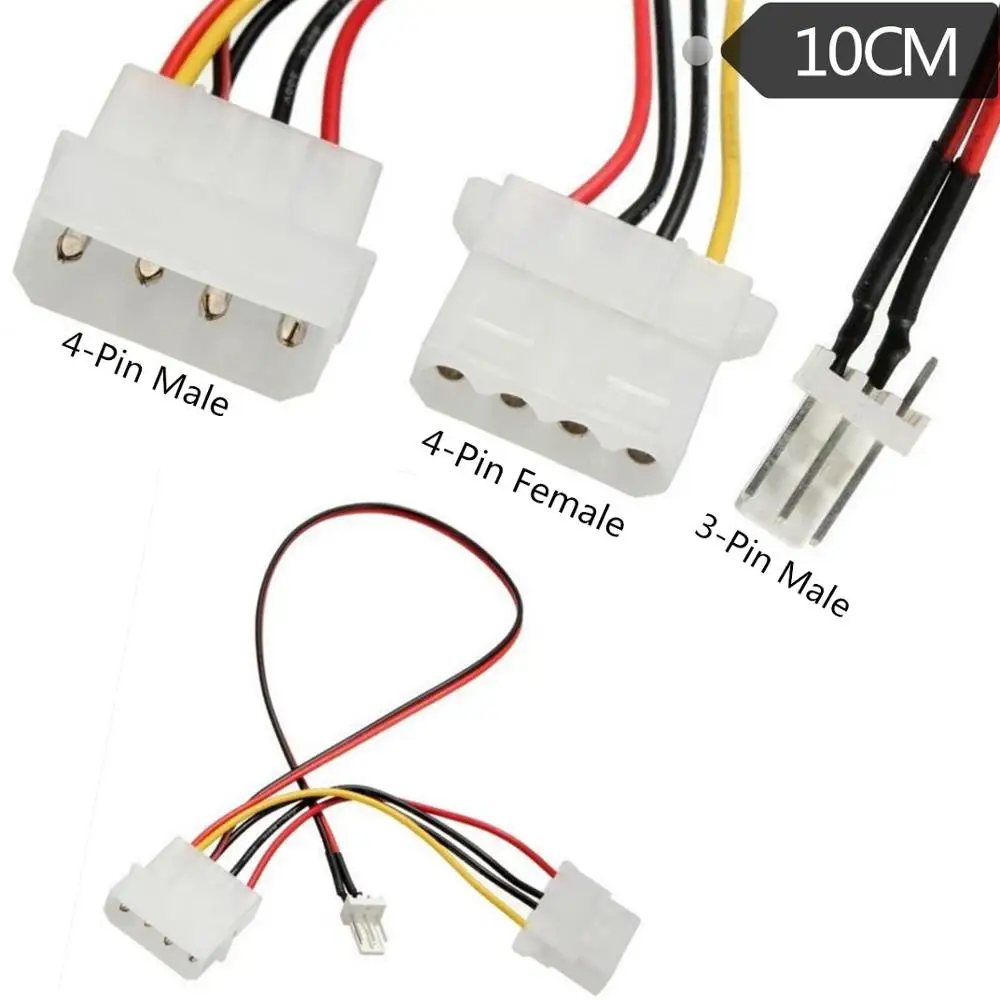 4-контактный штекер и гнездо Molex в 3-контактный ATX пк адаптер вентилятора розетка