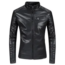 Chaquetas hombre мужской стиль чистый воротник кожаное пальто модное повседневное однотонное пальто зимняя куртка для мужчин