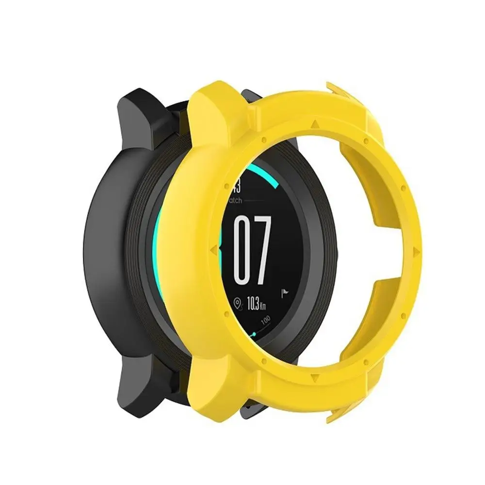 Yellow Смарт-часы защитный чехол силиконовый защитный чехол для Ticwatch E2 унисекс Защита от царапин модный твердый черный - Цвет: Yellow
