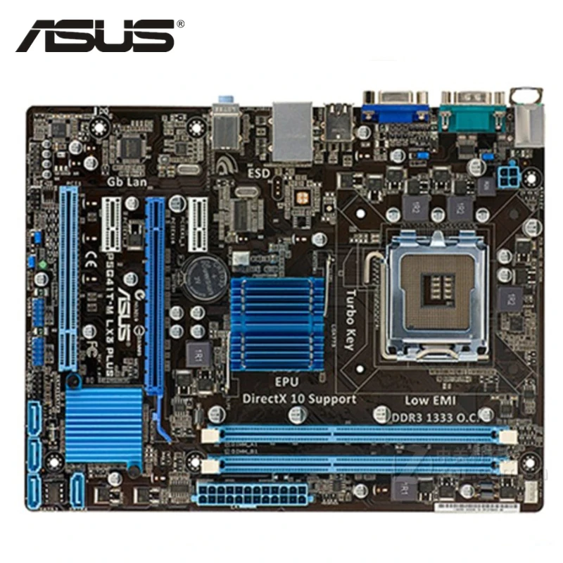 ASUS P5G41T M LX3 материнская плата LGA 775 DDR3 8 ГБ для Intel G41 Plus SATA II PCI E X16 б/у|Материнские