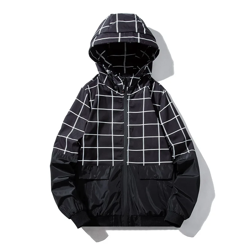 

Retro Plaid Jackets Casual Men Jacket And Coat Spring Autumn Hip Hop Windbreaker Streetwear Male Clothing Plus Size M-5XL ,GA417