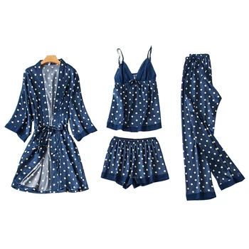 

SFIT Silk Pajamas For Women Sleepwear Suit 2020 Summer Pijama Mujer Sexy Lace Lingerie Female Pyjama Satin Pajama Set Nightwear