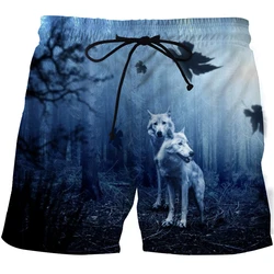 Pantalon de survêtement loup surdimensionné pour hommes, short Cargo, tendance et décontracté, pantalon graphique Cool, maillot de bain, plage, Sport 