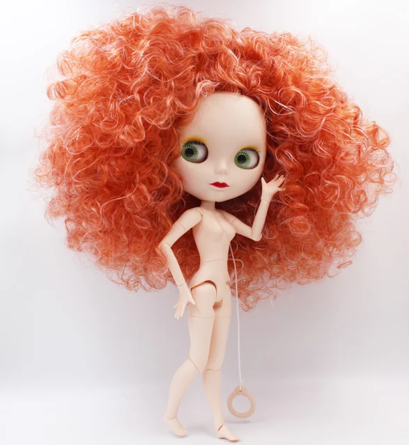 Кукла Blyth, Обнаженная кукла Blyth, тяжелые Имбирные кудрявые короткие волосы